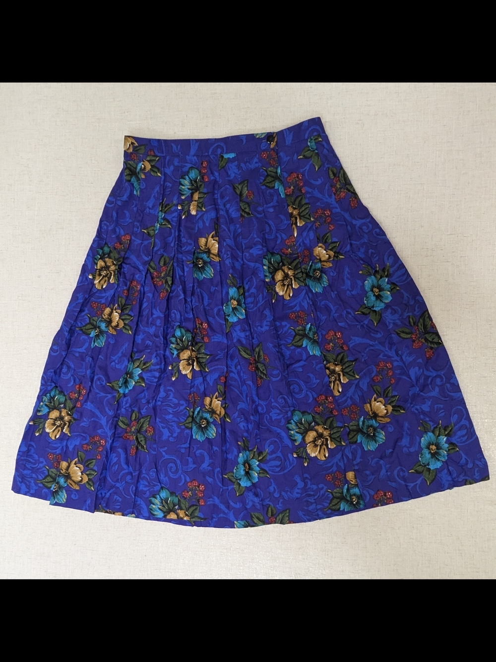 Vintage 90s Norton McNaughton Floral Pleated Skirt Size 10 Rayon USA